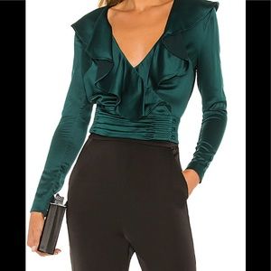Beautiful NBD Crop Blouse in Emerald Green.